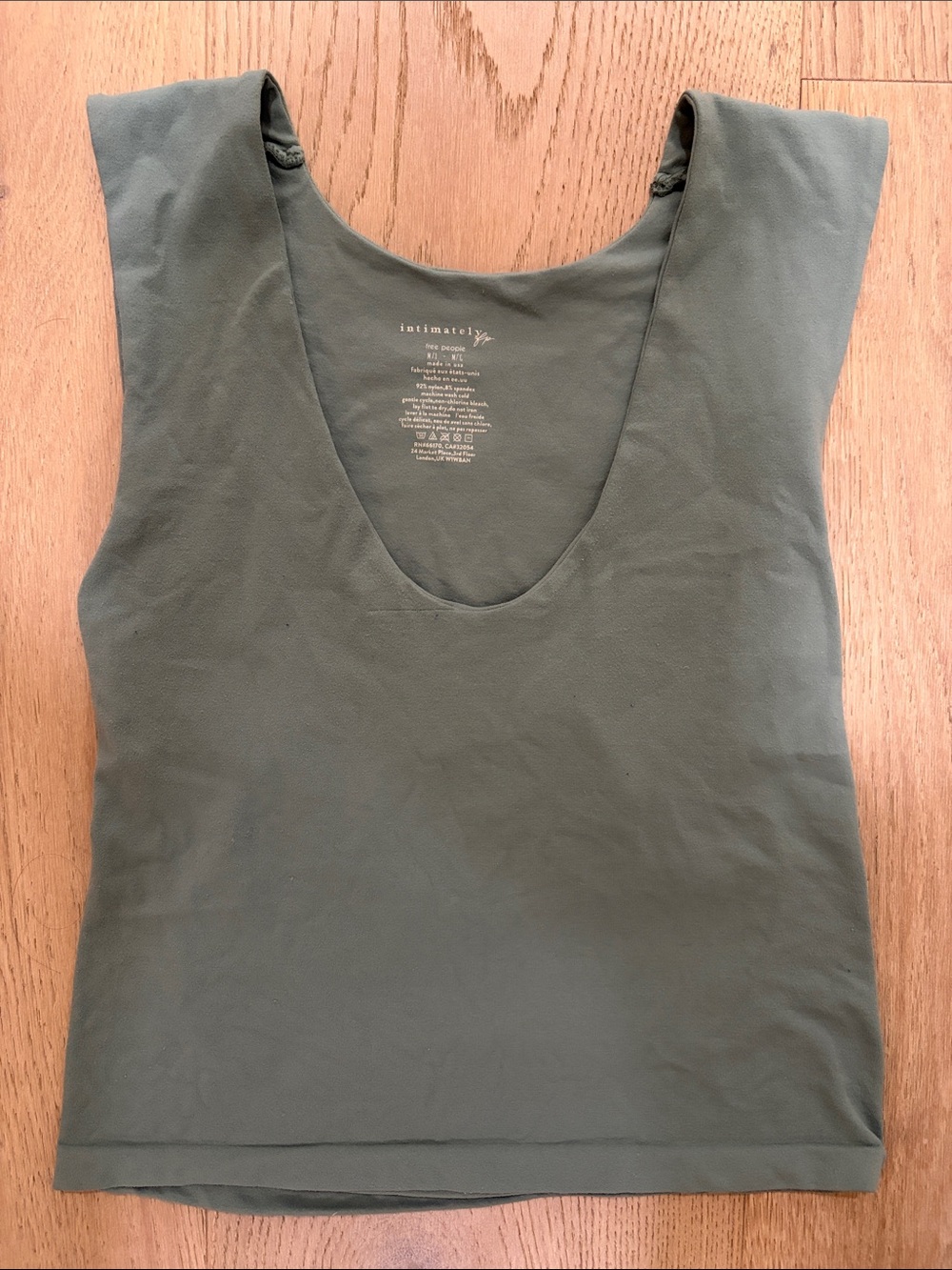 Free People Clean Lines Seamless Crop Muscle Tank Sage Green Scoop Neck